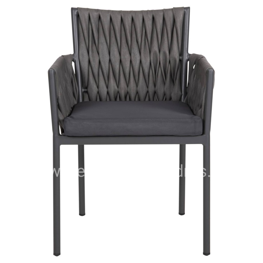 ALUMINUM ARMCHAIR MARTIN HM5564.12 ANTHRACITE FRAME AND ANTHRACITE SYNTHETIC RATTAN 56x56x80Hcm.