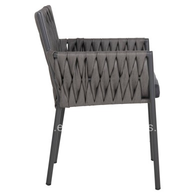 ALUMINUM ARMCHAIR MARTIN HM5564.12 ANTHRACITE FRAME AND ANTHRACITE SYNTHETIC RATTAN 56x56x80Hcm.