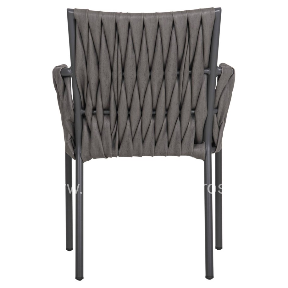 ALUMINUM ARMCHAIR MARTIN HM5564.12 ANTHRACITE FRAME AND ANTHRACITE SYNTHETIC RATTAN 56x56x80Hcm.