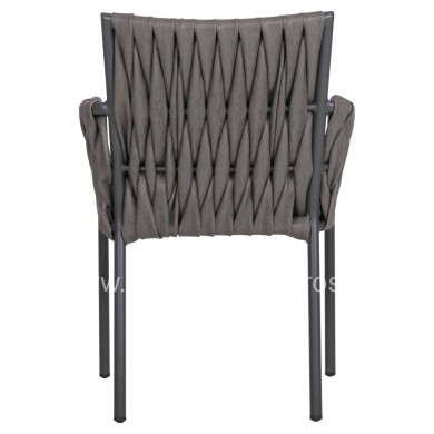 ALUMINUM ARMCHAIR MARTIN HM5564.12 ANTHRACITE FRAME AND ANTHRACITE SYNTHETIC RATTAN 56x56x80Hcm.