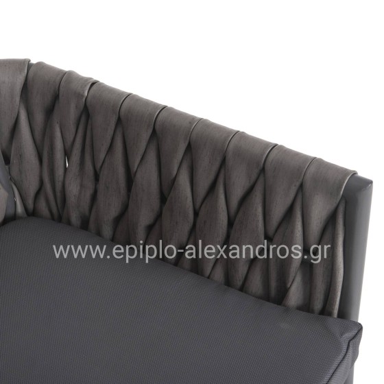 ALUMINUM ARMCHAIR MARTIN HM5564.12 ANTHRACITE FRAME AND ANTHRACITE SYNTHETIC RATTAN 56x56x80Hcm.