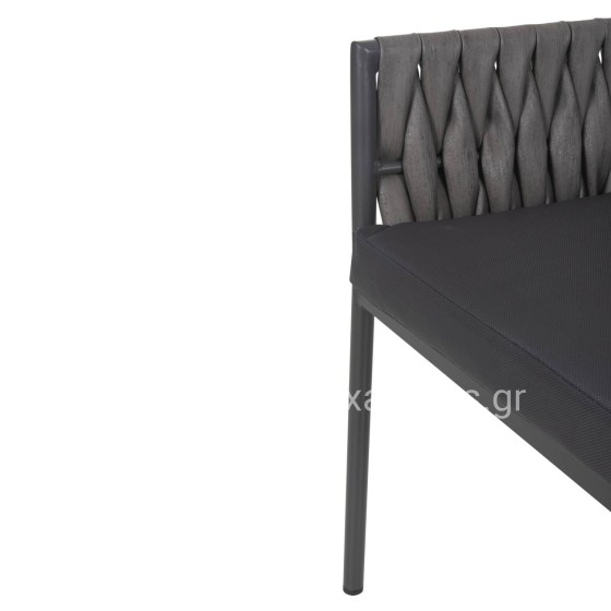 ALUMINUM ARMCHAIR MARTIN HM5564.12 ANTHRACITE FRAME AND ANTHRACITE SYNTHETIC RATTAN 56x56x80Hcm.