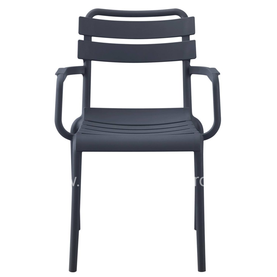 POLYPROPYLENE ARMCHAIR PHILLY HM6123.03 GREY 58,5x49x83,5Hcm.