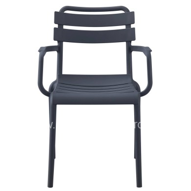 POLYPROPYLENE ARMCHAIR PHILLY HM6123.03 GREY 58,5x49x83,5Hcm.