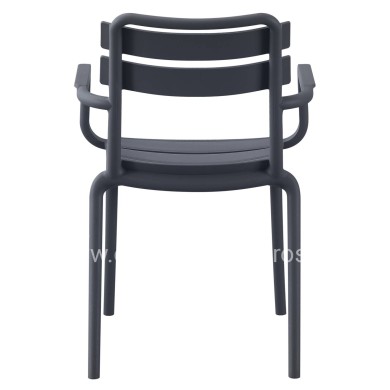 POLYPROPYLENE ARMCHAIR PHILLY HM6123.03 GREY 58,5x49x83,5Hcm.