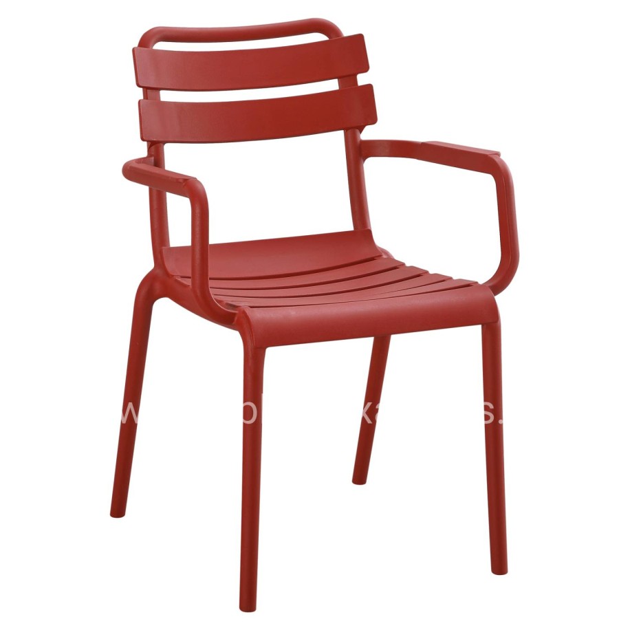 POLYPROPYLENE ARMCHAIR PHILLY HM6123.07 RED 58,5x49x83,5Hcm.