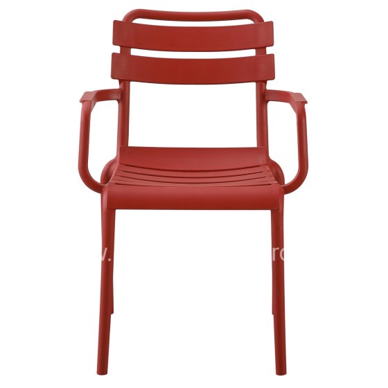 POLYPROPYLENE ARMCHAIR PHILLY HM6123.07 RED 58,5x49x83,5Hcm.