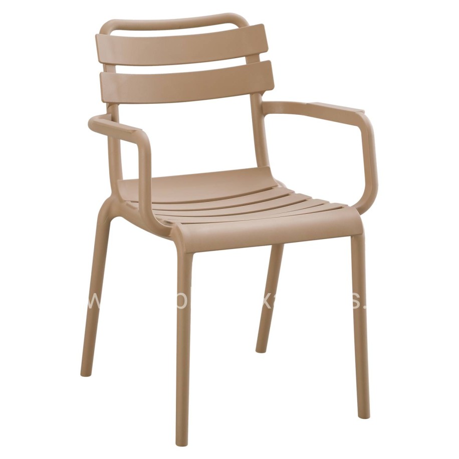 POLYPROPYLENE ARMCHAIR PHILLY HM6123.06 BEIGE 58,5x49x83,5Hcm.