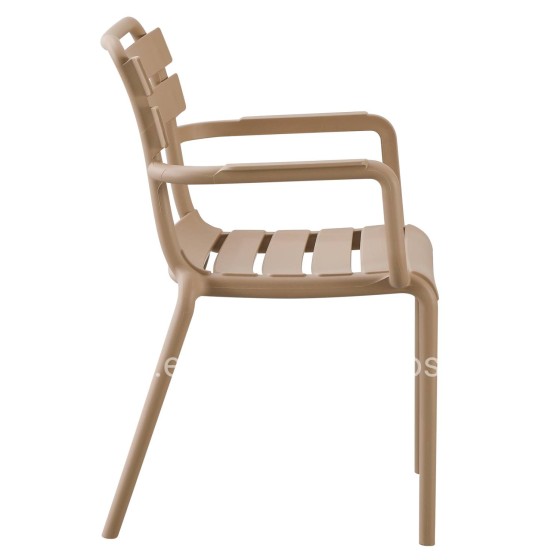 POLYPROPYLENE ARMCHAIR PHILLY HM6123.06 BEIGE 58,5x49x83,5Hcm.