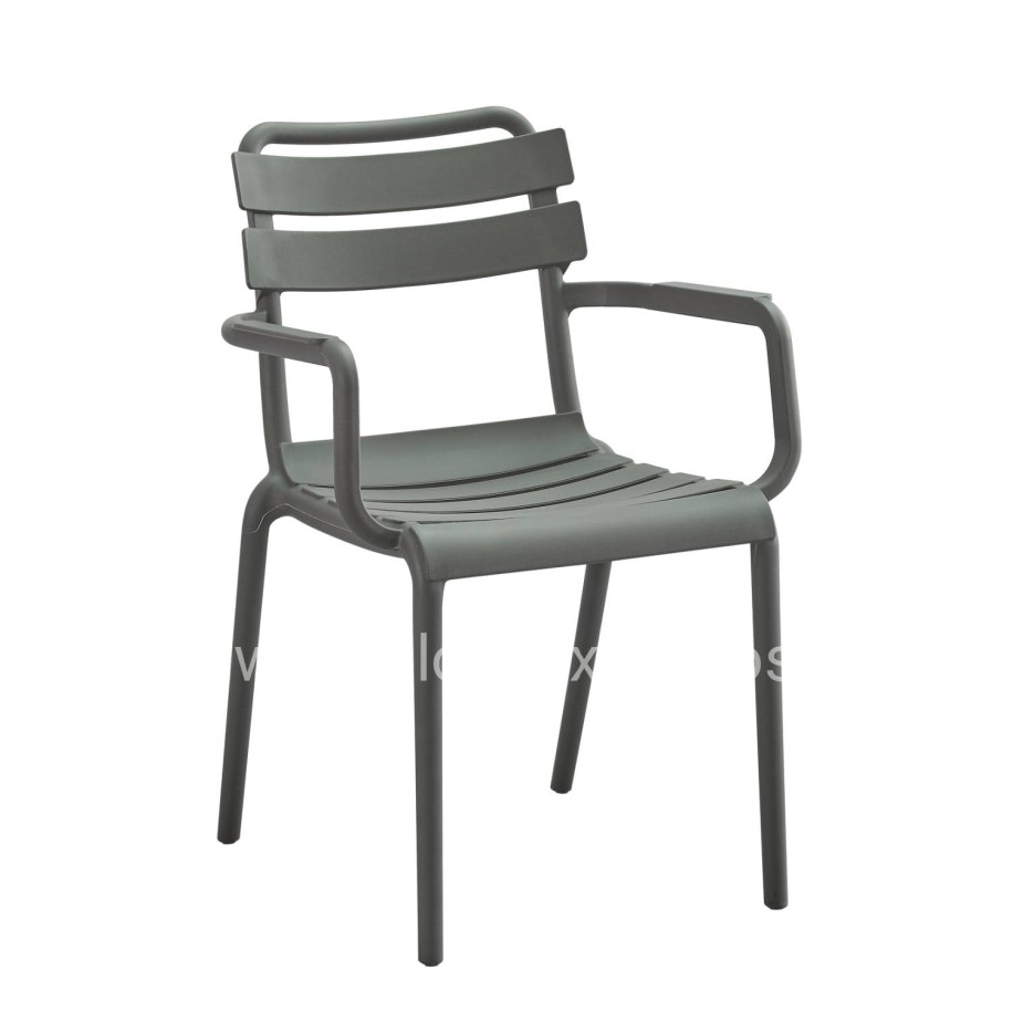 POLYPROPYLENE ARMCHAIR PHILLY HM6123.04 OLIVE GREEN 58,5x49x83,5Hcm.