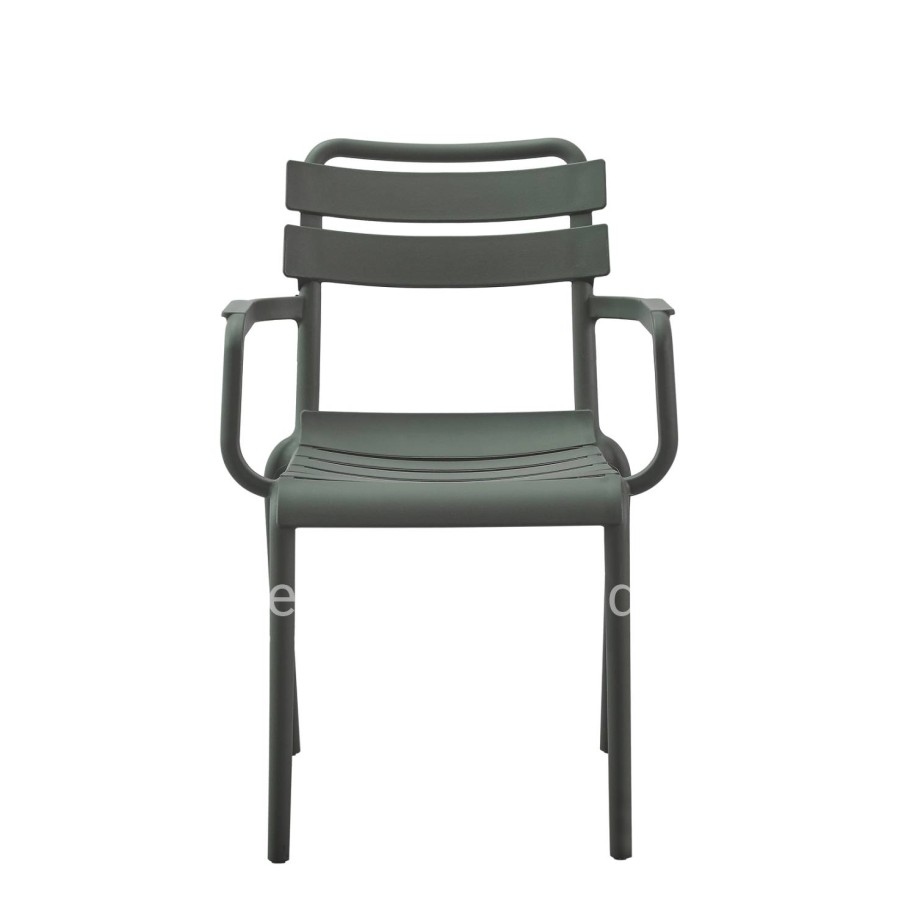 POLYPROPYLENE ARMCHAIR PHILLY HM6123.04 OLIVE GREEN 58,5x49x83,5Hcm.