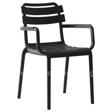 POLYPROPYLENE ARMCHAIR PHILLY HM6123.02 BLACK 56x58x82Hcm.