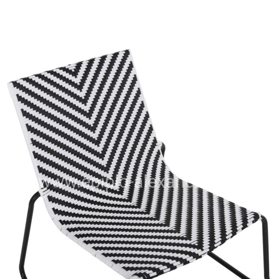 METAL CHAIR PONY HM6082 BLACK & WHITE SYNTHETIC RATTAN 66x68x75Hcm.