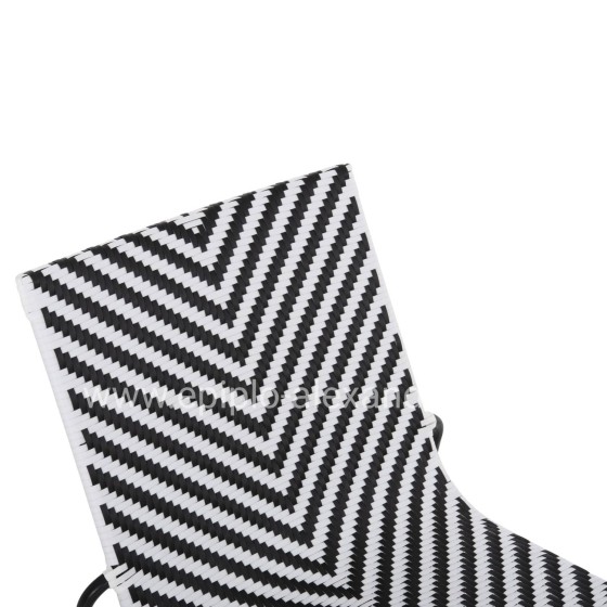 METAL CHAIR PONY HM6082 BLACK & WHITE SYNTHETIC RATTAN 66x68x75Hcm.
