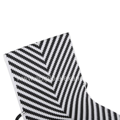 METAL CHAIR PONY HM6082 BLACK & WHITE SYNTHETIC RATTAN 66x68x75Hcm.