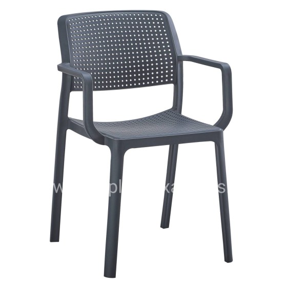 ARMCHAIR OUTDOOR COMFEE HM6102.03 POLYPROPYLENE IN GREY 54x57x83Hcm.