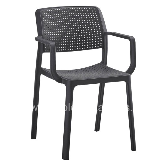 ARMCHAIR OUTDOOR COMFEE HM6102.02 POLYPROPYLENE IN BLACK 54x57x83Hcm.