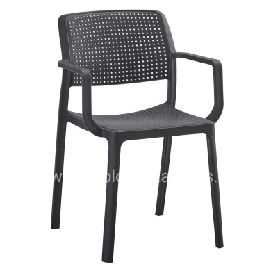 ARMCHAIR OUTDOOR COMFEE HM6102.02 POLYPROPYLENE IN BLACK 54x57x83Hcm.