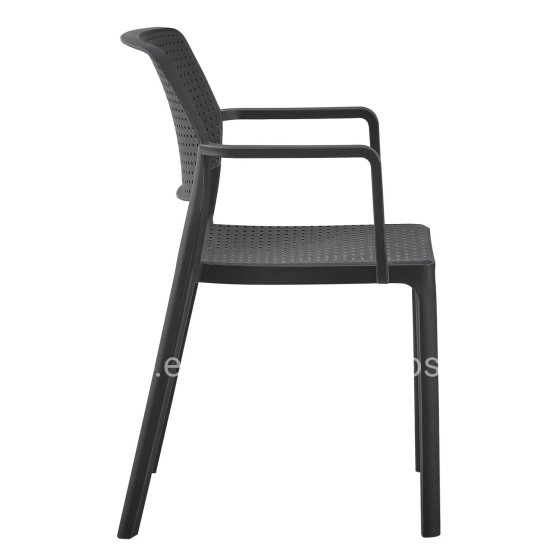 ARMCHAIR OUTDOOR COMFEE HM6102.02 POLYPROPYLENE IN BLACK 54x57x83Hcm.