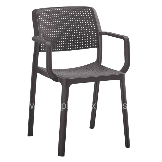 ARMCHAIR OUTDOOR COMFEE HM6102.09 POLYPROPYLENE IN BROWN 54x57x83Hcm.