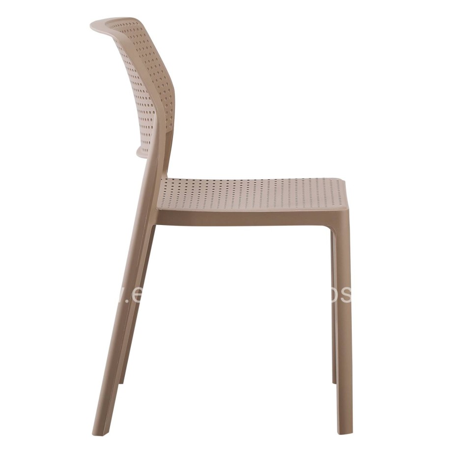 CHAIR OUTDOOR COMFEE HM6101.04 POLYPROPYLENE IN CAPPUCCINO 41x57x82H cm.