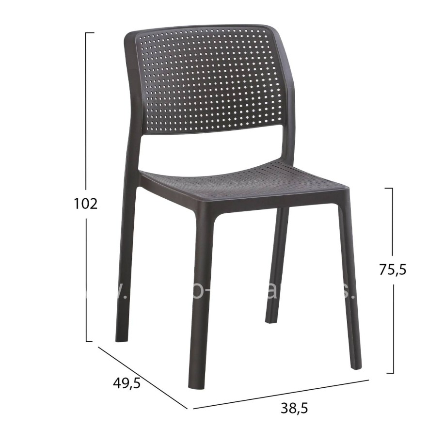 CHAIR OUTDOOR COMFEE HM6101.09 POLYPROPYLENE IN BROWN 41x57x82H cm.
