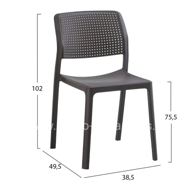 CHAIR OUTDOOR COMFEE HM6101.09 POLYPROPYLENE IN BROWN 41x57x82H cm.