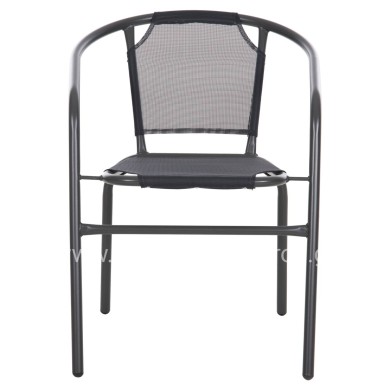 ARMCHAIR OUTDOOR LEDAN HM5977.01 METAL & TEXTILENE IN GREY 55x58x72Hcm.