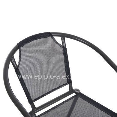 ARMCHAIR OUTDOOR LEDAN HM5977.01 METAL & TEXTILENE IN GREY 55x58x72Hcm.