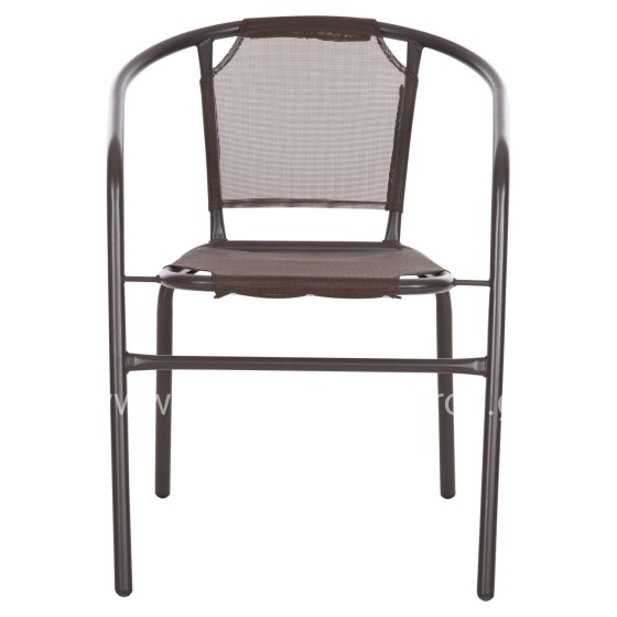 ARMCHAIR OUTDOOR LEDAN HM5977.02 METAL & TEXTILENE IN BROWN 55x58x72Hcm.