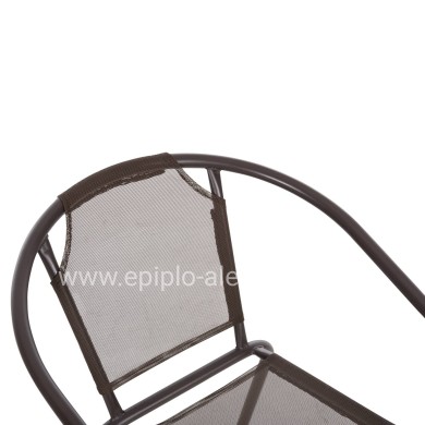 ΠΟΛΥΘΡΟΝΑ ΕΞ.ΧΩΡΟΥ LEDAN HM5977.02 ΜΕΤΑΛΛO & TEXTILENE ΚΑΦΕ 55x58x72Υεκ.