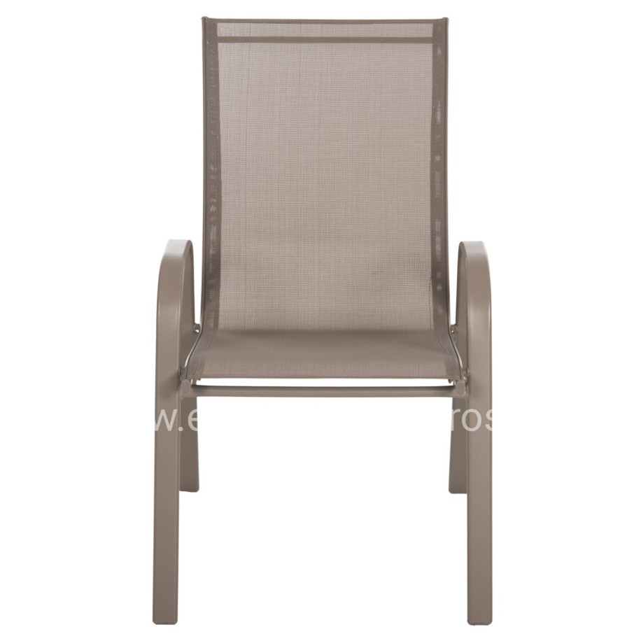 OUTDOOR ARMCHAIR LEON HM5000.04 CHAMPAGNE METAL FRAME-CHAMPAGNE TEXTILENE 54x70x93Hcm.