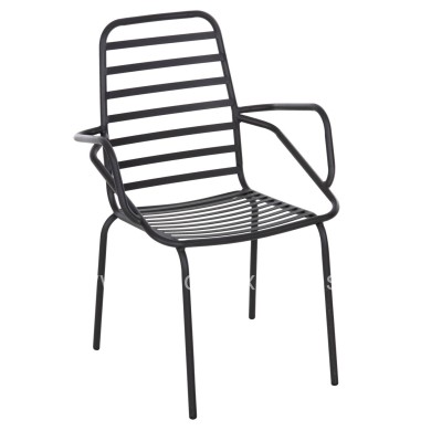 ARMCHAIR OUTDOOR FREE HM6045 METALLC BLACK 61x53x87Hcm.