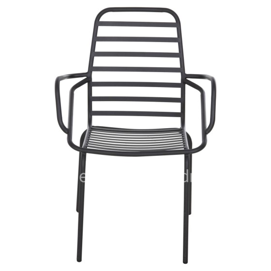 ARMCHAIR OUTDOOR FREE HM6045 METALLC BLACK 61x53x87Hcm.