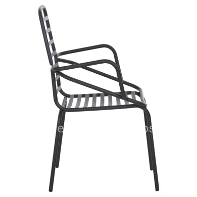 ARMCHAIR OUTDOOR FREE HM6045 METALLC BLACK 61x53x87Hcm.
