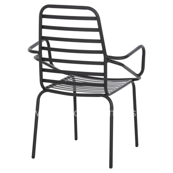 ARMCHAIR OUTDOOR FREE HM6045 METALLC BLACK 61x53x87Hcm.