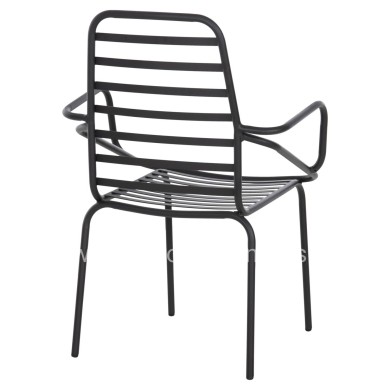 ARMCHAIR OUTDOOR FREE HM6045 METALLC BLACK 61x53x87Hcm.