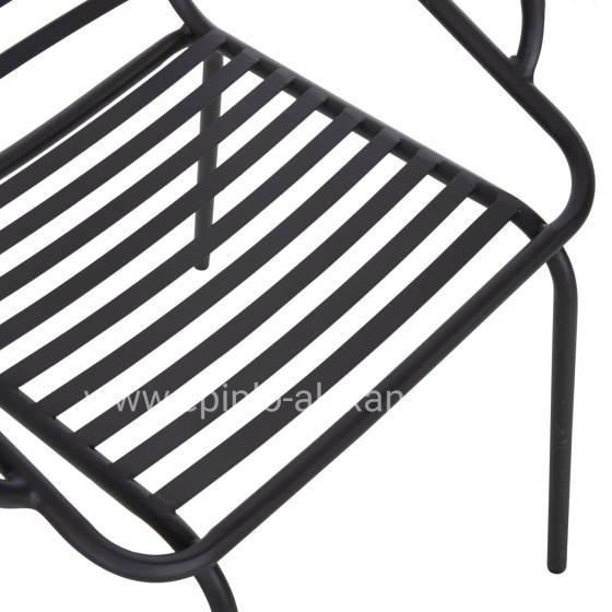 ARMCHAIR OUTDOOR FREE HM6045 METALLC BLACK 61x53x87Hcm.