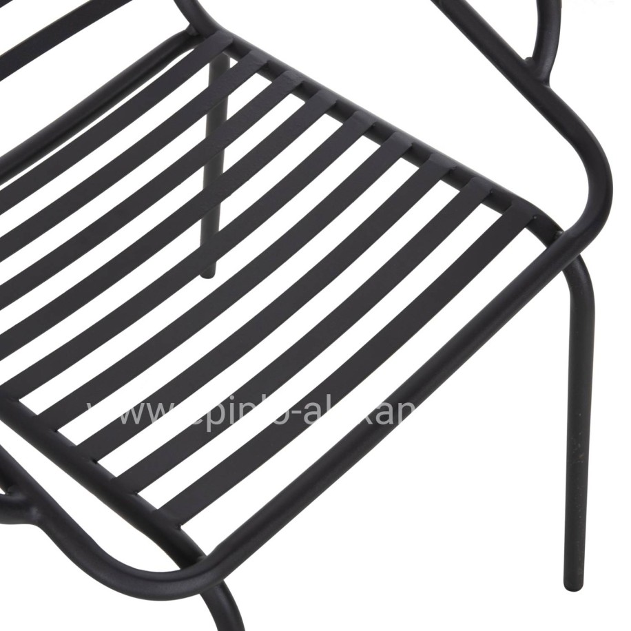 ARMCHAIR OUTDOOR FREE HM6045 METALLC BLACK 61x53x87Hcm.