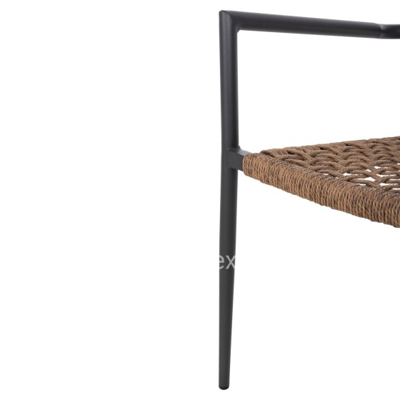 ARMCHAIR TRILAN HM6044.03 ALUMINUM IN ANTHRACITE-SYNTHETIC RATTAN IN NATURAL 57x59x85Hcm.