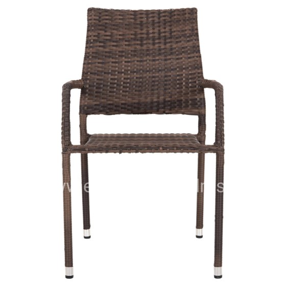 ARMCHAIR OUTDOOR MORNER HM6074.01 METAL-BROWN WICKER 55x58x87H