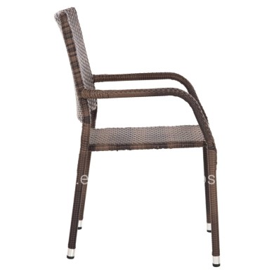 ARMCHAIR OUTDOOR MORNER HM6074.01 METAL-BROWN WICKER 55x58x87H
