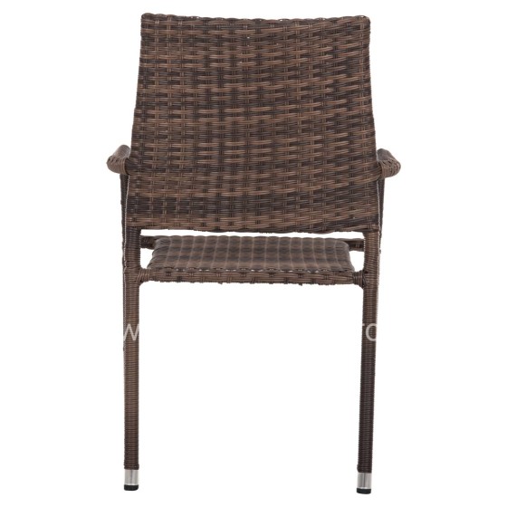 ARMCHAIR OUTDOOR MORNER HM6074.01 METAL-BROWN WICKER 55x58x87H
