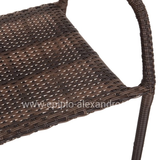 ARMCHAIR OUTDOOR MORNER HM6074.01 METAL-BROWN WICKER 55x58x87H