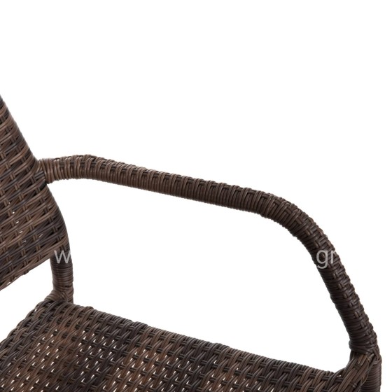 ARMCHAIR OUTDOOR MORNER HM6074.01 METAL-BROWN WICKER 55x58x87H