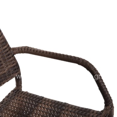 ARMCHAIR OUTDOOR MORNER HM6074.01 METAL-BROWN WICKER 55x58x87H