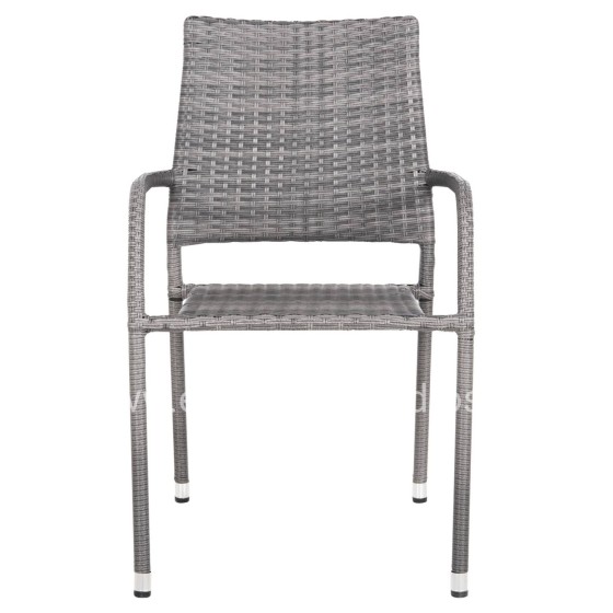 ARMCHAIR OUTDOOR MORNER HM6074.02 METAL-GREY WICKER 55x58x87H.