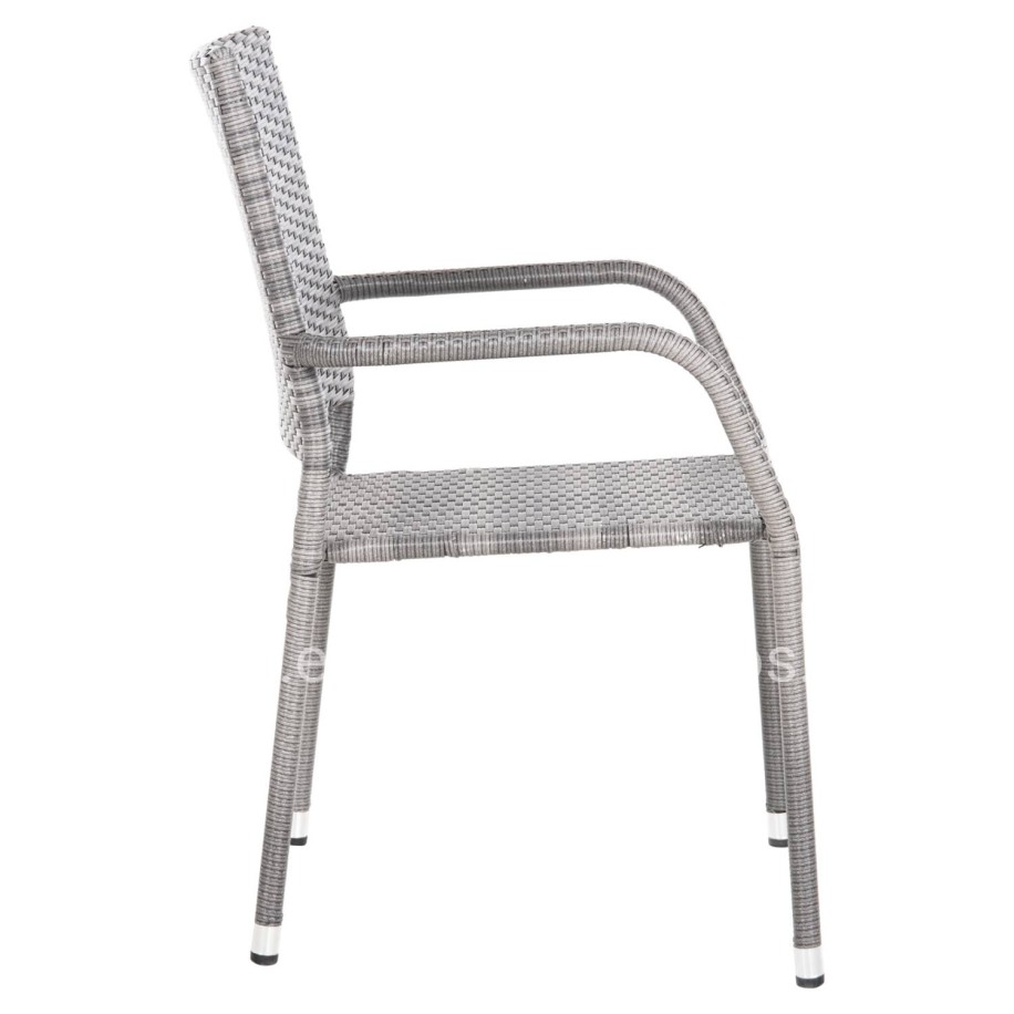 ARMCHAIR OUTDOOR MORNER HM6074.02 METAL-GREY WICKER 55x58x87H.