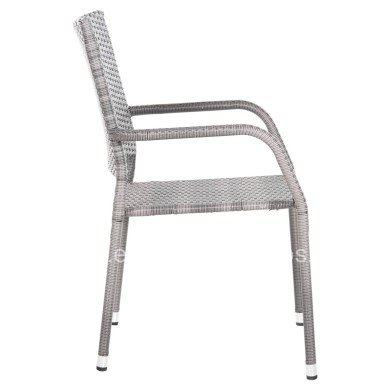 ARMCHAIR OUTDOOR MORNER HM6074.02 METAL-GREY WICKER 55x58x87H.