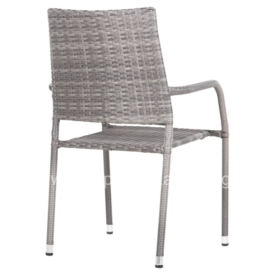 ARMCHAIR OUTDOOR MORNER HM6074.02 METAL-GREY WICKER 55x58x87H.